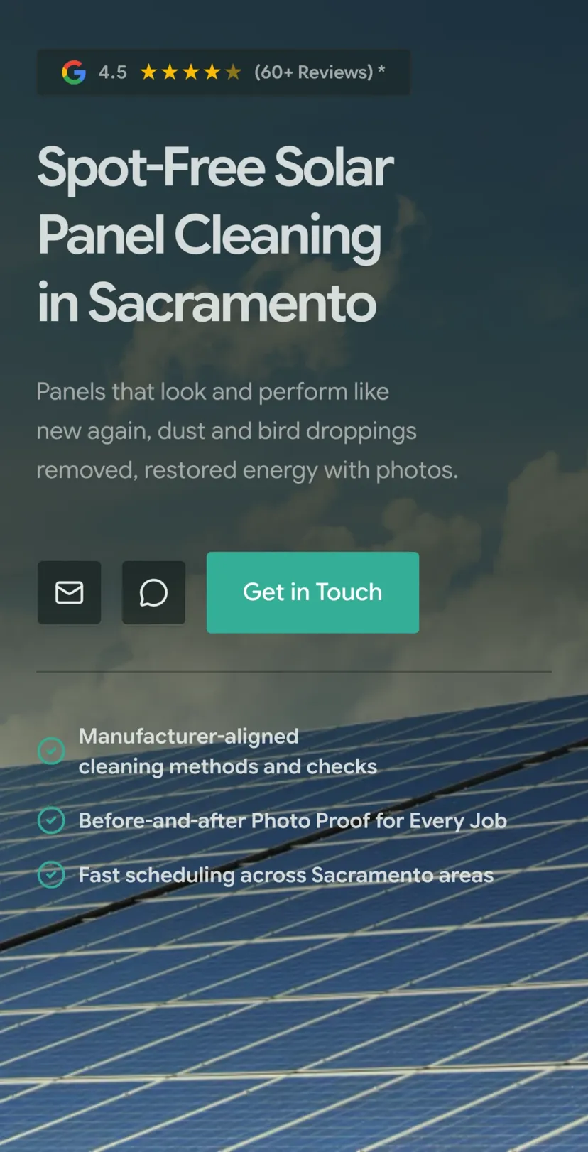 Sacramento Solar Panel Cleaning